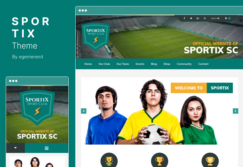 Tema Sportix - Tema WordPress SportsPress pentru cluburi sportive