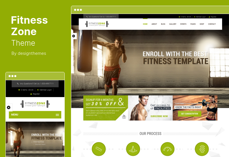 Tema Fitness Zone - Tema WordPress pentru sală de gimnastică și fitness