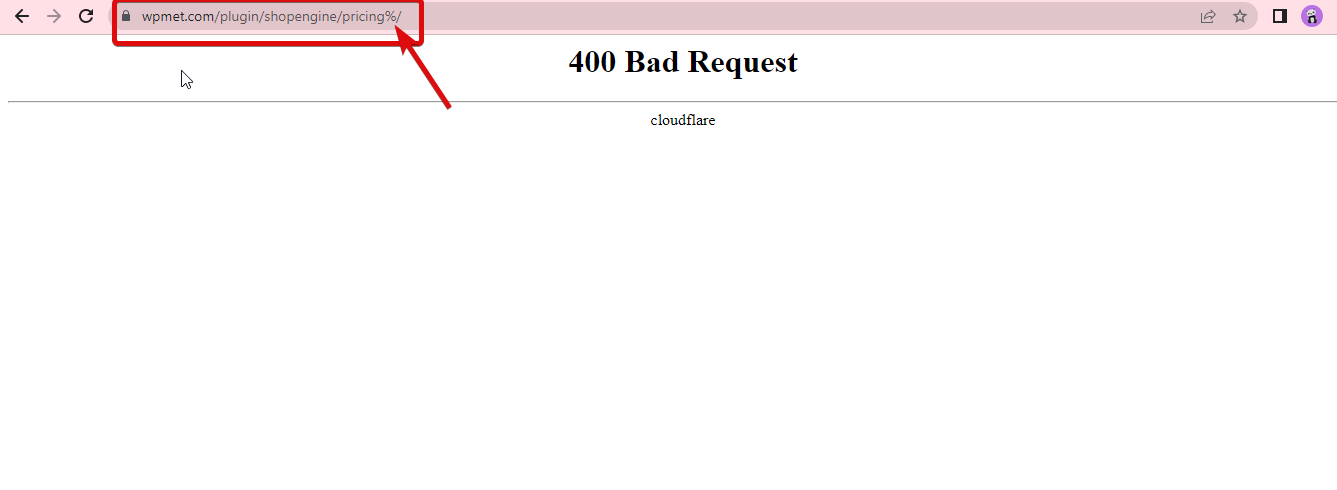 неверный URL-адрес с% ошибки сервера 400 неверный запрос в Elementor