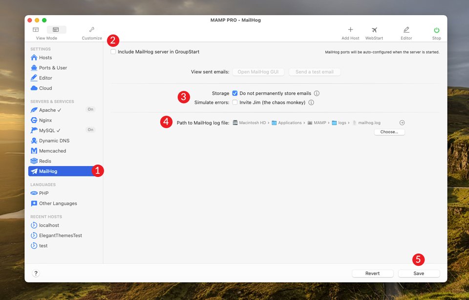 Processo di configurazione di MailHog