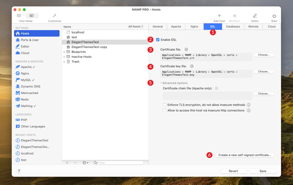 Impostazioni SSL vista estesa