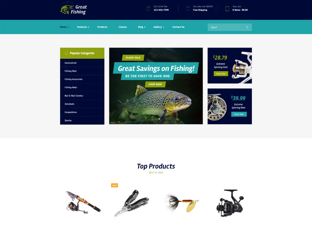 Thème WordPress pour passe-temps de pêche et de chasse