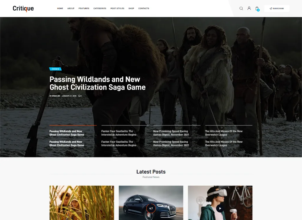 critique | Thème WordPress pour magazines, journaux et revues