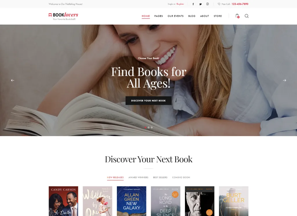 Booklovers - Thème WordPress pour maison d'édition et librairie