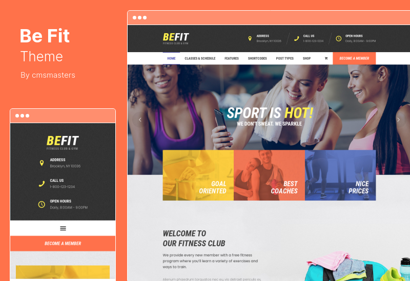 Be Fit Theme - Tema de WordPress para gimnasios, yoga y centros de fitness