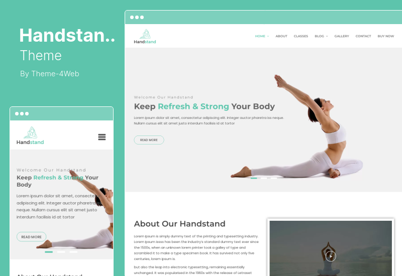 Tema de parada de manos - Tema de WordPress para yoga