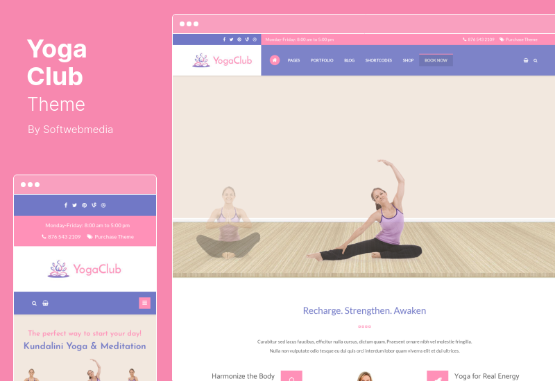 Tema del club de yoga - Tema de WordPress para fitness y estilo de vida