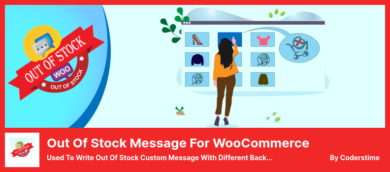 Сообщение об отсутствии на складе для плагина WooCommerce — используется для написания пользовательского сообщения об отсутствии на складе с другим фоном и цветом текста