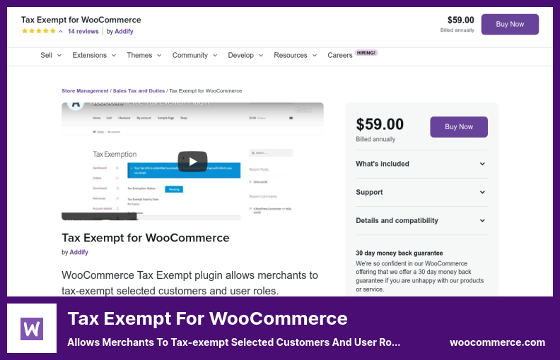 Освобождение от налогов для плагина WooCommerce — позволяет продавцам освобождать от налогов выбранных клиентов и роли пользователей