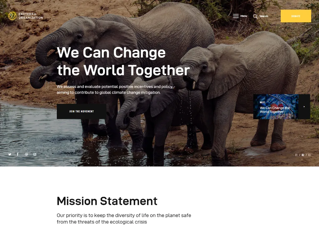 Ekoterra - Tema WordPress pentru activism social, nonprofit și ecologie
