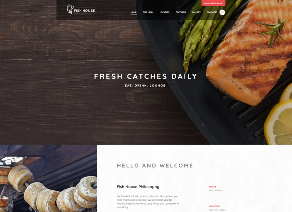 Fish House – Stilvolles WordPress-Theme für Fischrestaurants
