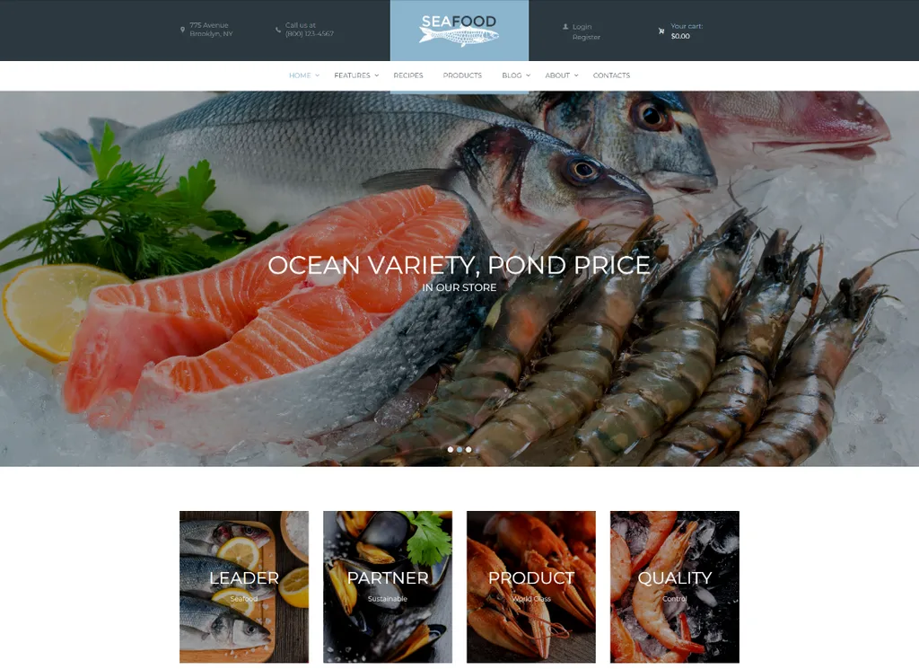 WordPress-Theme für Seafood Company und Fischrestaurant