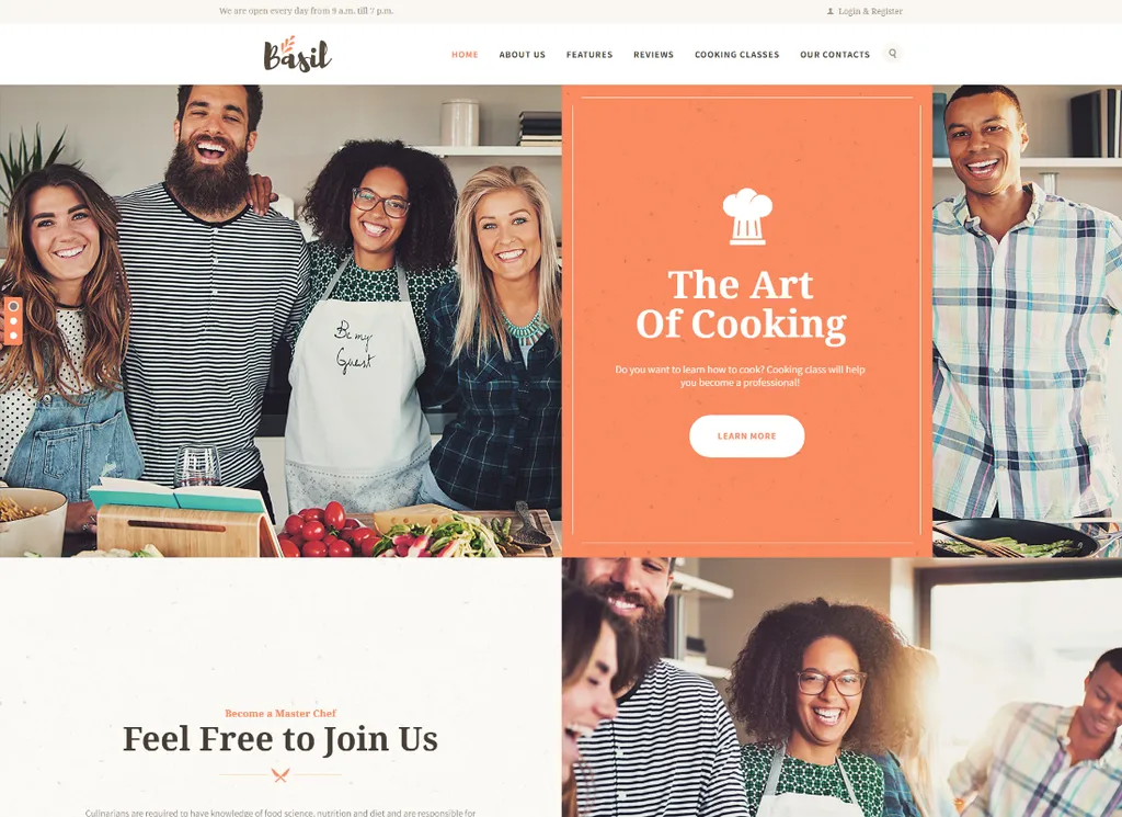 Basilikum - Kochkurse und Workshops WordPress Theme