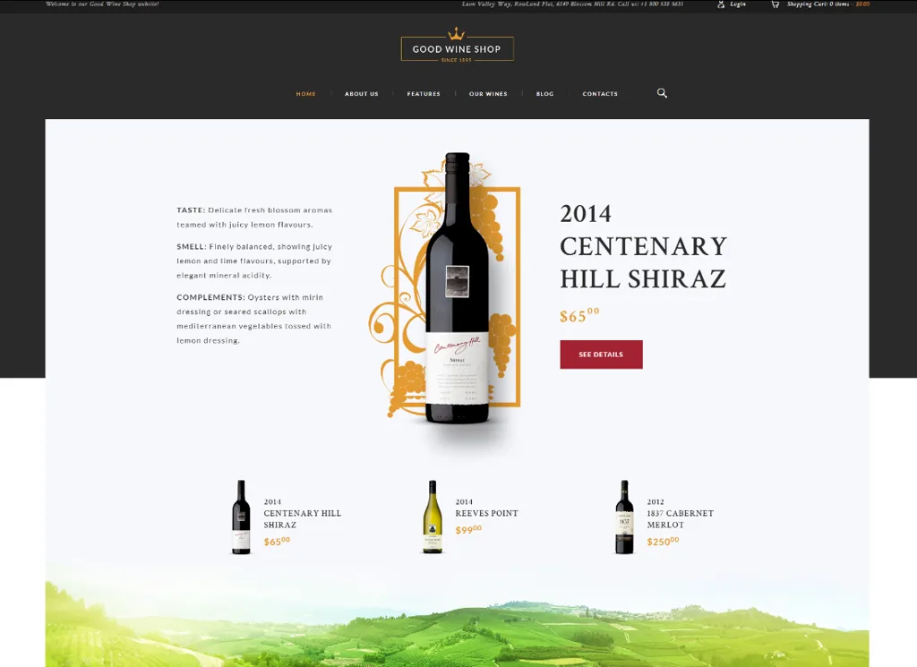 Guter Wein - Weingut & Weingut Shop WordPress Theme