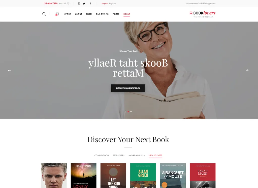 Booklovers - 出版社と書店の WordPress テーマ + RTL