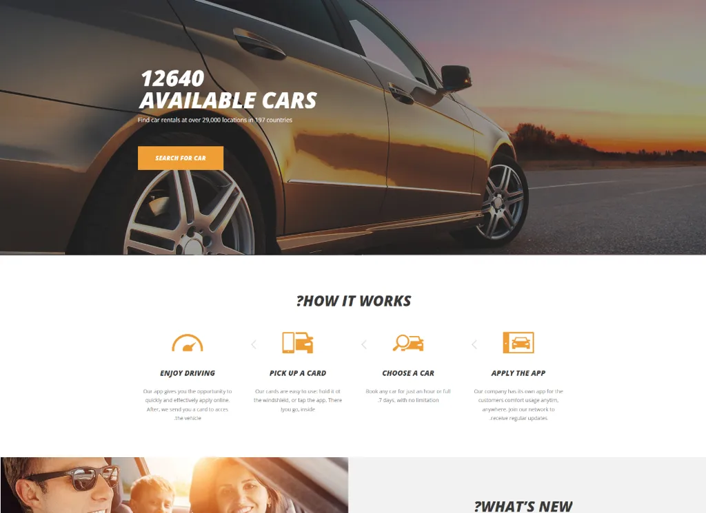 Cars4Rent - レンタカー & タクシー サービス WordPress テーマ + RTL