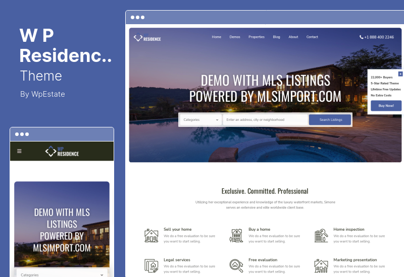 WP Residence 主题 - 房地产 WordPress 主题