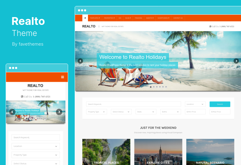 Realto 主题 - 房地产公司的 WordPress 主题