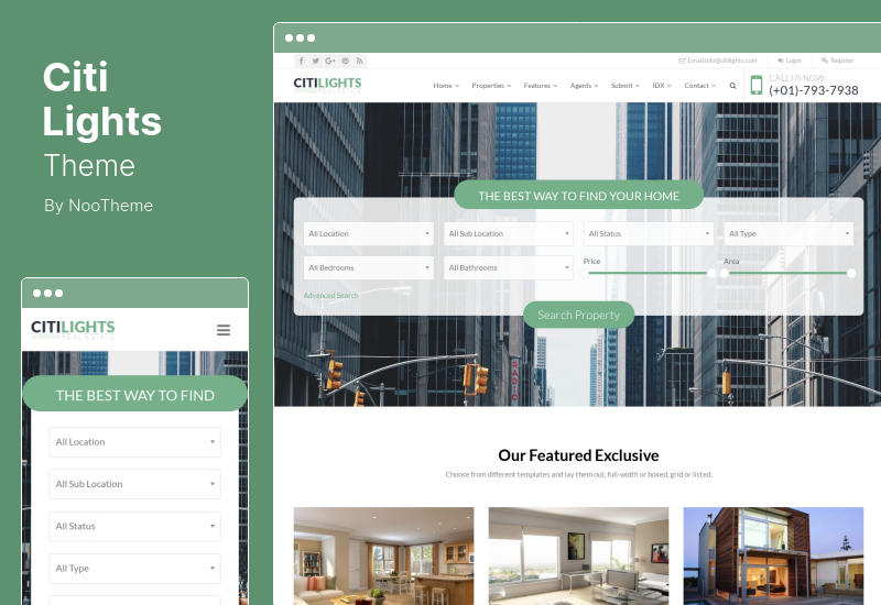 CitiLights 主题 - 房地产 WordPress 主题