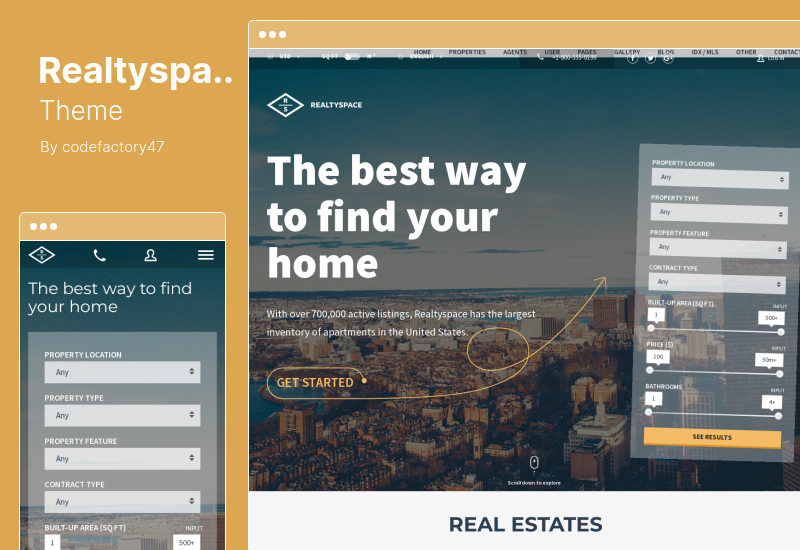 Realtyspace 主题 - 房地产 WordPress 主题