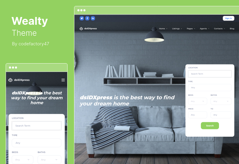 Wealty Theme - 多用途房地产 WordPress 主题