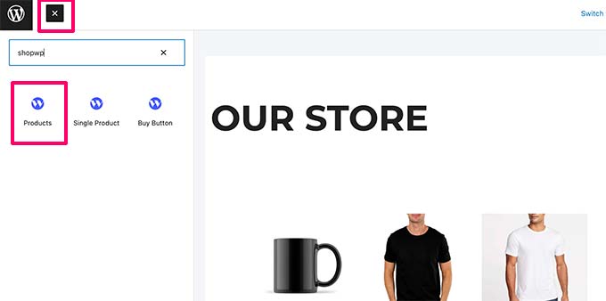 ShopWP 产品块 ShopWP Products block