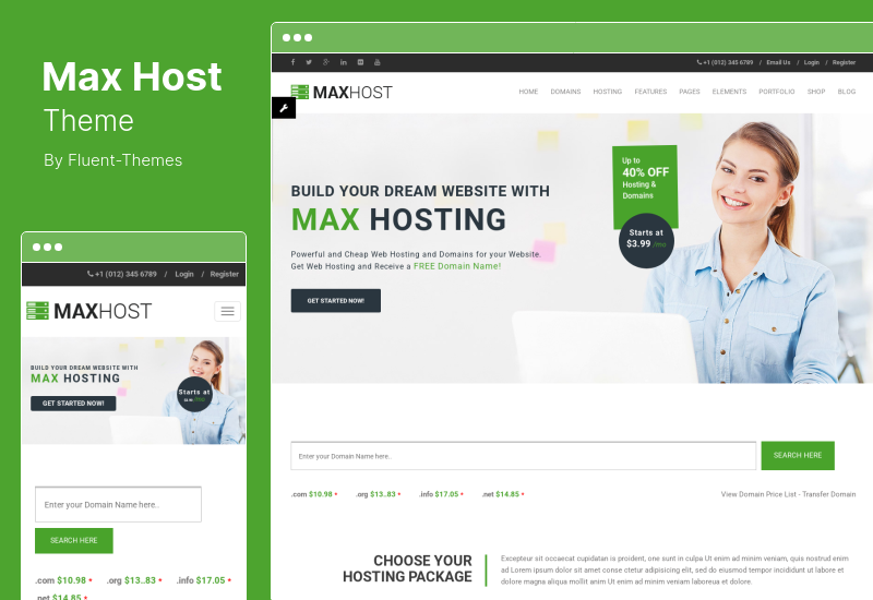 MaxHost 主题 - 虚拟主机、WHMCS 和企业业务 WordPress 主题