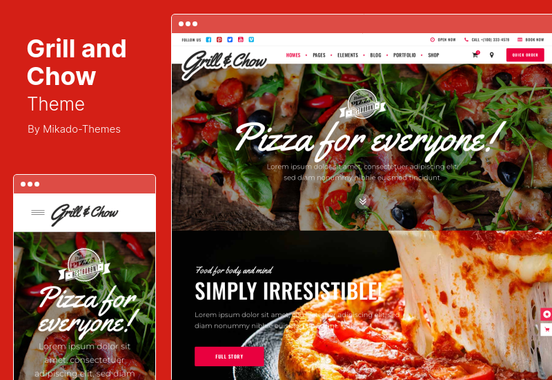 Grill and Chow Theme - 快餐和披萨 WordPress 主题