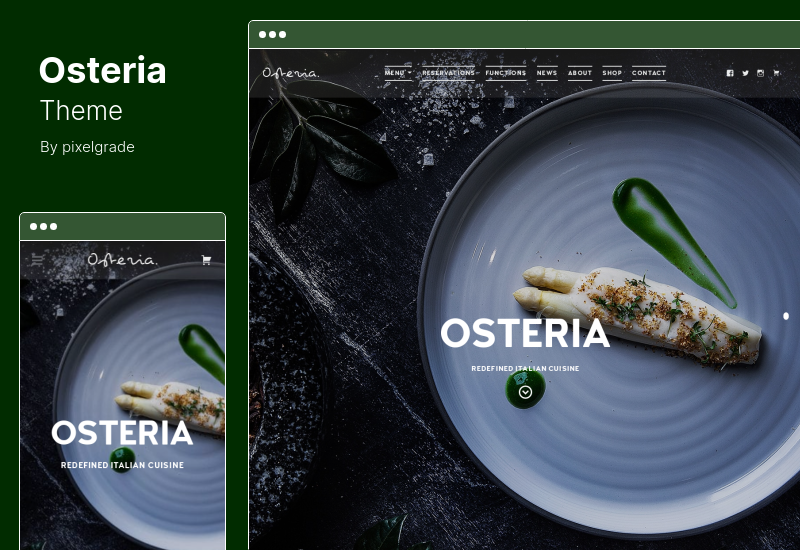 Osteria Theme - 魅力的なレストランの WordPress テーマ