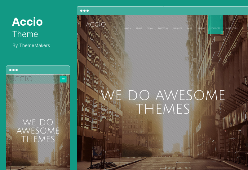 Accio Theme - レスポンシブ Onepage Parallax Agency WordPress テーマ