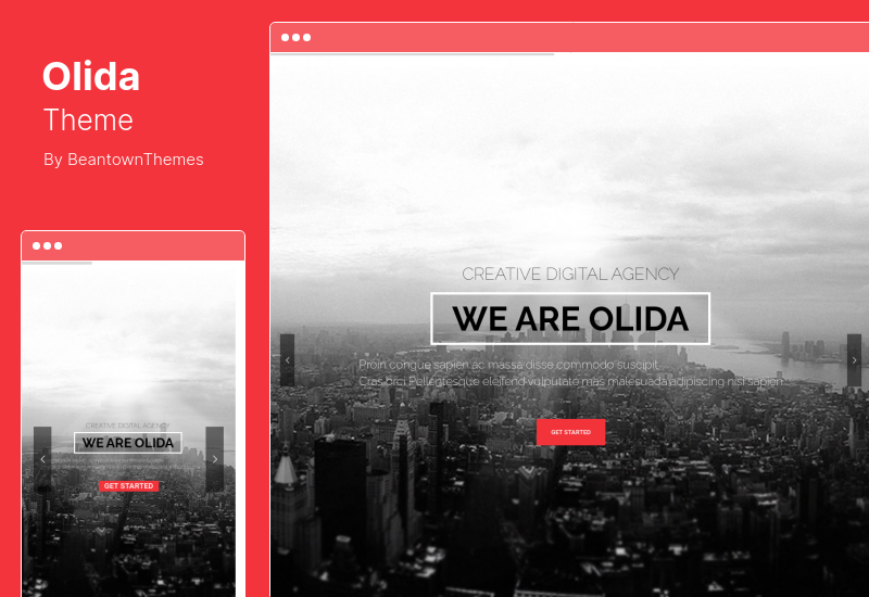 Olida Theme - Creative Parallax One Page WordPress テーマ