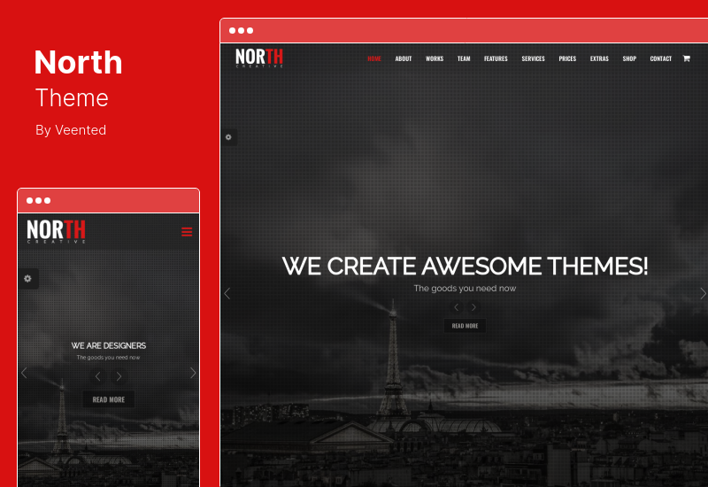 North Theme - One Page Parallax WordPress テーマ