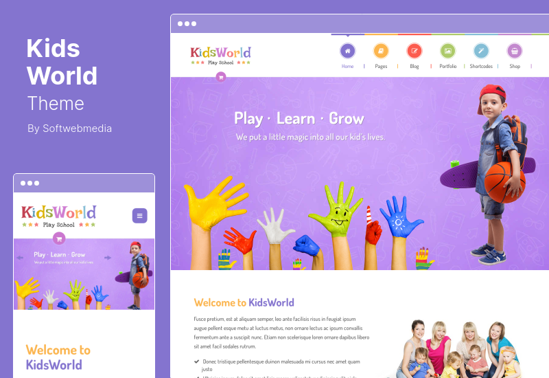 Tema KidsWorld - Tema WordPress pentru grădiniță și îngrijire a copiilor