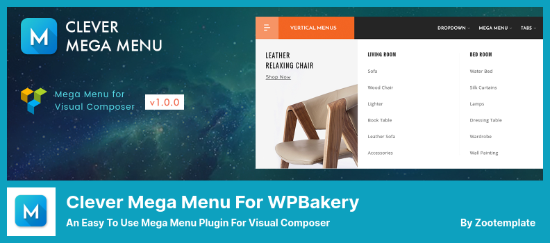 Clever Mega Menu pentru Plugin WPBakery - Un Plugin Mega Meniu ușor de utilizat pentru Visual Composer
