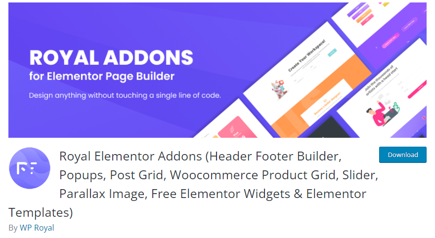 Royal Elementor Addons - Cel mai bun plugin de animație Lottie din WordPress