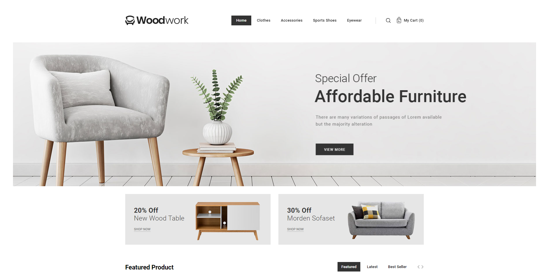 WoodWork - Tema magazinului de mobilă