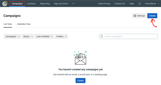 Crea una campagna e-mail di benvenuto Create Welcome Email Campaign