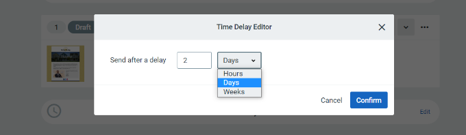 Modifica il ritardo Change time delay