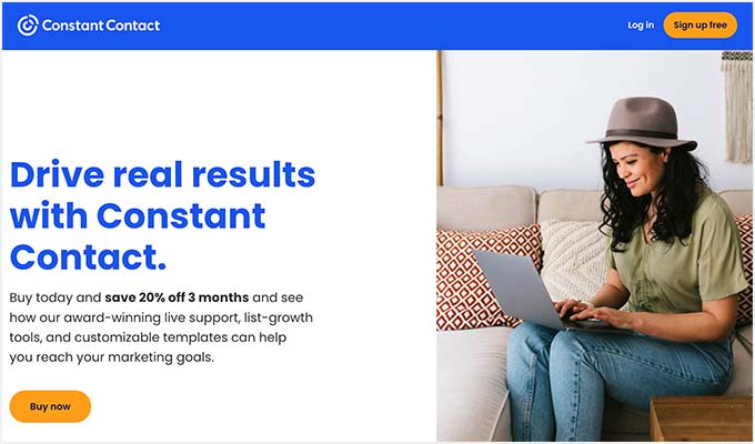 Sito web di contatto costante Constant Contact Website