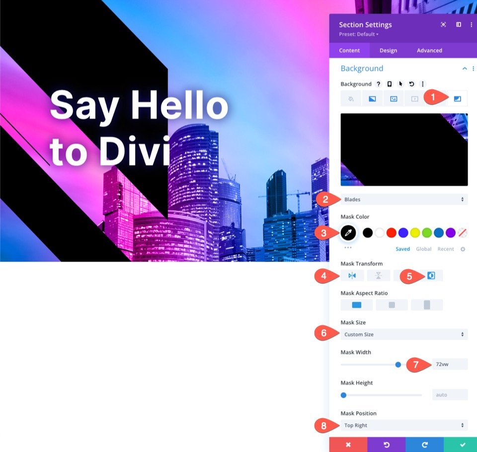 Fundal de imagine Parallax cu o suprapunere de gradient amestecat în Divi