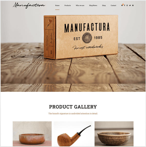 7 cele mai bune teme WordPress pentru site-uri web artizanale și handmade 7 manufactura theme 31