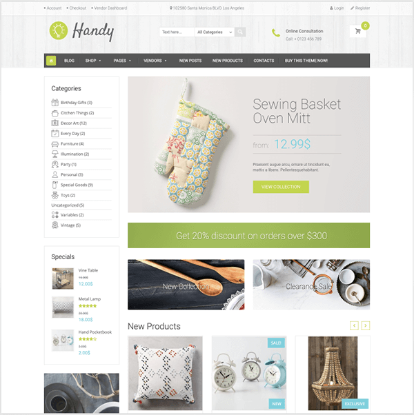 7 cele mai bune teme WordPress pentru site-uri web artizanale și handmade 4 handy theme 32