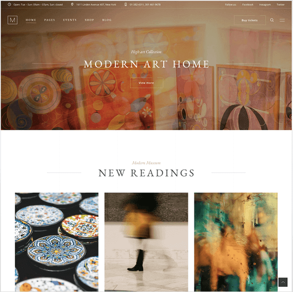 7 cele mai bune teme WordPress pentru site-uri web Craft și Handmade 5 musea theme 23