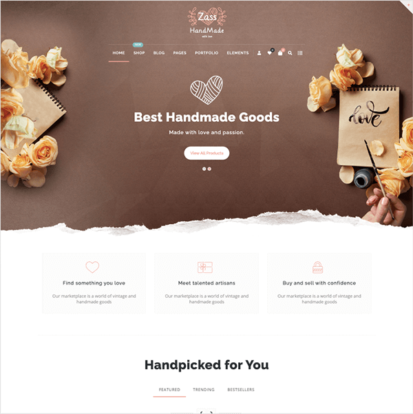 7 cele mai bune teme WordPress pentru site-uri web artizanale și handmade 6 zass theme 31