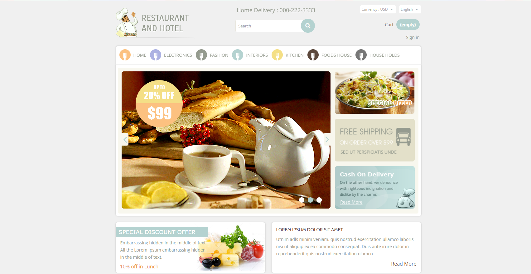 Restaurante - Temas de Prestashop para restaurante de comida