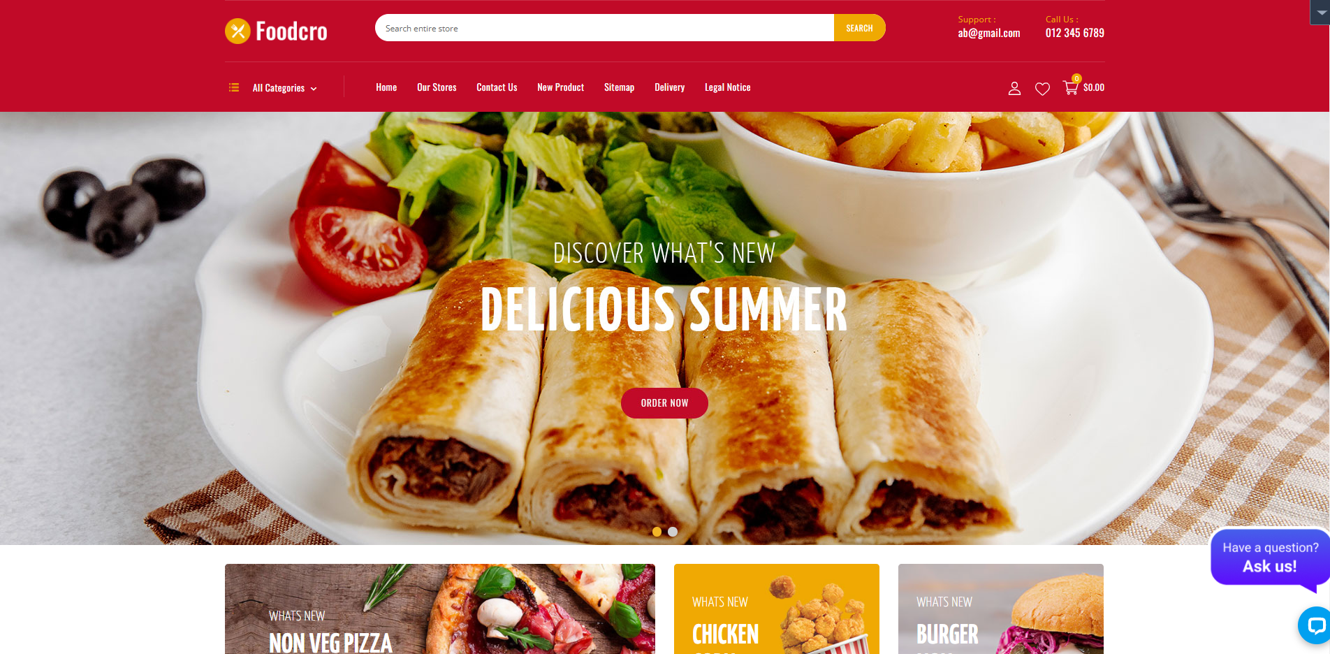Foodcro - Temas de Prestashop para restaurantes de comida