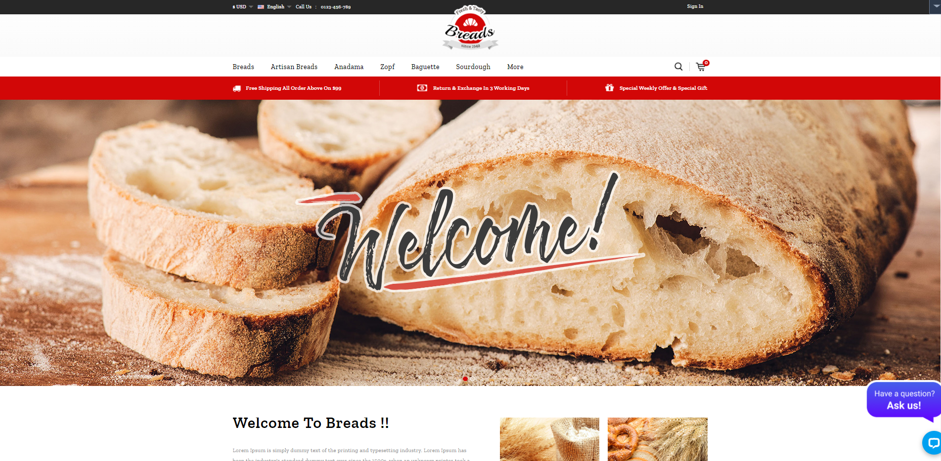 Panes - Temas de Prestashop para restaurantes de comida