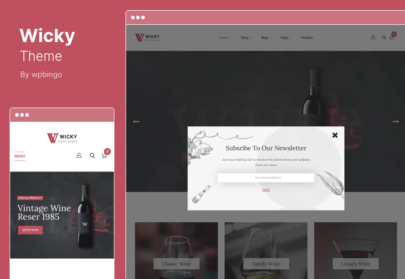 Tema Wicky - Tema WooCommerce Toko Anggur