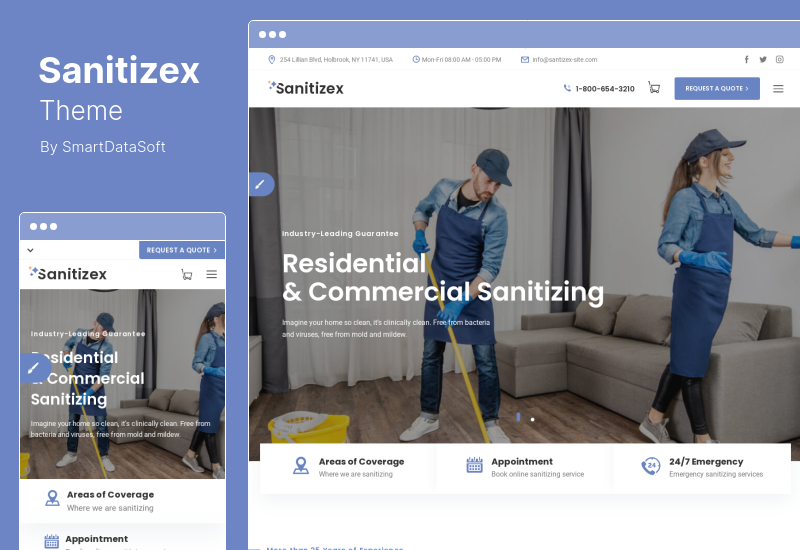 Sanitizex Theme - Sanitizing and Cleaning Services Tema WordPress