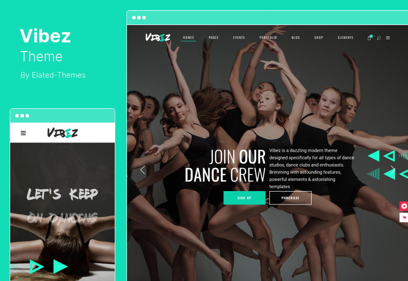 Tema Vibez - Tema WordPress Dinamis untuk Studio dan Instruktur Tari